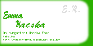 emma macska business card